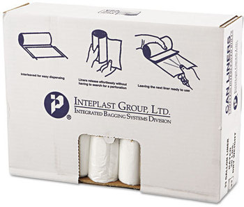 Inteplast Group High-Density Commercial Can Liners Value Pack,  33 x 39, 33gal, 11mic, Clear, 25/Roll, 20 Rolls/Carton