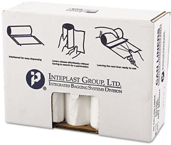 Inteplast Group High-Density Commercial Can Liners Value Pack,  38 x 58, 60gal, 22mic, Clear, 25/Roll, 6 Rolls/Carton