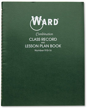 Ward® Combination Record and Plan Book,  9-10 Weeks, 6 Periods/Day, 11 x 8-1/2