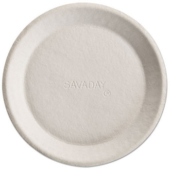 Chinet® Savaday® Molded Fiber Dinnerware,  10 Inches, White, Round