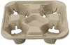 A Picture of product HUH-20945 Chinet® StrongHolder® Molded Fiber Cup Carriers for 4 Cups. 8-22 oz. 200 count.