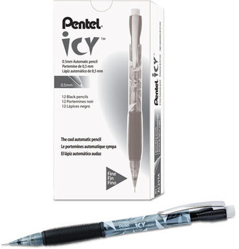Pentel® Icy™ Mechanical Pencil,  .5mm, Trans Smoke, Dozen