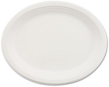 Chinet® Classic Paper Dinnerware,  Oval Platter, 9 3/4 x 12 1/2, White, 500/Carton