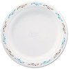 A Picture of product HUH-22516 Chinet® Vines Molded Fiber Dinnerware,  Plate, 8 3/4"Dia, White, Vines Theme, 500/Carton