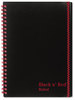 A Picture of product JDK-C67009 Black n' Red™ Twin Wire Poly Cover Notebook,  Legal Rule, 5 5/8 x 8 1/4, White, 70 Sheets