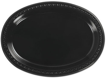 Chinet® Heavyweight Plastic Dinnerware,  8 x 11, Black, 125/Bag, 4 Bag/Carton