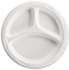A Picture of product HUH-82239 Chinet® Lightweight Plastic Dinnerware,  3-Comp, Plate, 9", Round, White