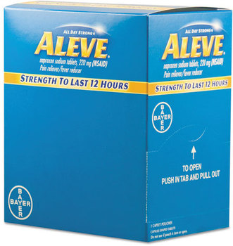 Aleve® Pain Reliever Tablets,  50 Packs/Box