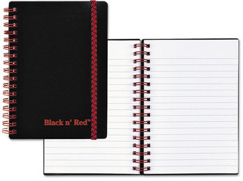 Black n' Red™ Twin Wire Poly Cover Notebook,  Legal Ruled, 4 1/8 x 5 7/8, White, 70 Sheets