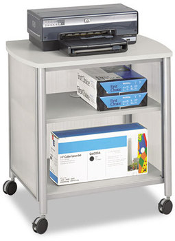 Safco® Impromptu® Machine Stand Deskside Metal, 3 Shelves, 100 lb Capacity, 26.25" x 21" 26.5", Gray