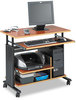 A Picture of product SAF-1927CY Safco® Muv™ 28" Adjustable-Height Mini-Tower Computer Desk 35.5" x 22" 29" to 34", Cherry/Black