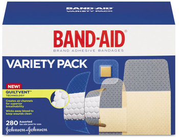 BAND-AID® Sheer/Wet Flex Adhesive Bandages,  Assorted Sizes, 280/Box
