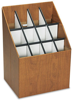Safco® Corrugated Roll Files 12 Compartments, 15w x 12d 22h, Woodgrain