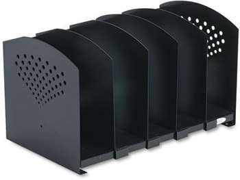 Safco® Five-Section Adjustable Steel Book Rack Rack,15.25 x 9 9.25, Black