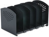 A Picture of product SAF-3116BL Safco® Five-Section Adjustable Steel Book Rack Rack,15.25 x 9 9.25, Black
