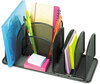 A Picture of product SAF-3251BL Safco® Deluxe Organizer 6 Compartments, Steel, 12.5 x 5.25 Black
