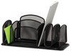 A Picture of product SAF-3251BL Safco® Deluxe Organizer 6 Compartments, Steel, 12.5 x 5.25 Black