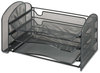 A Picture of product SAF-3265BL Safco® Onyx™ Mesh Desk Organizer with One Vertical/Three Horizontal Sections 1 Vertical/3 Steel 16.25 x 9 8, Black