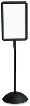 Safco® WriteWay™ Double-Sided Dry Erase Standing Message Sign Magnetic Rectangle, 65" Tall Black Stand, 14.25 x 22.25 White Face