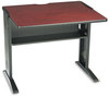 A Picture of product SAF-1931 Safco® Computer Desk with Reversible Top 47.5" x 28" 30", Mahogany/Medium Oak/Black