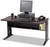 A Picture of product SAF-1931 Safco® Computer Desk with Reversible Top 47.5" x 28" 30", Mahogany/Medium Oak/Black