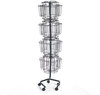 A Picture of product SAF-4128CH Safco® Wire Rotary Display Racks 32 Compartments, 15w x 15d 60h, Charcoal