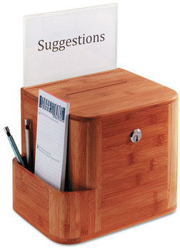 Safco® Bamboo Suggestion Boxes 10 x 8 14, Cherry