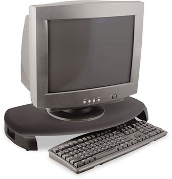 Kantek CRT/LCD Stand with Keyboard Storage,  23 x 13 1/4 x 3, Black