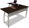 A Picture of product LIT-TR737MOC Linea Italia® Trento Line L-Shaped Desk,  59-1/8w x 59-1/8d x 29-1/2h, Mocha/Gray