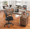 A Picture of product LIT-TR737MOC Linea Italia® Trento Line L-Shaped Desk,  59-1/8w x 59-1/8d x 29-1/2h, Mocha/Gray