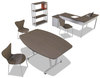 A Picture of product LIT-TR737MOC Linea Italia® Trento Line L-Shaped Desk,  59-1/8w x 59-1/8d x 29-1/2h, Mocha/Gray