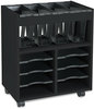A Picture of product SAF-5390BL Safco® Go Cart™ Mobile File Engineered Wood, 8 Shelves, 4 Bins, 14.5" x 21.5" 26.25", Black
