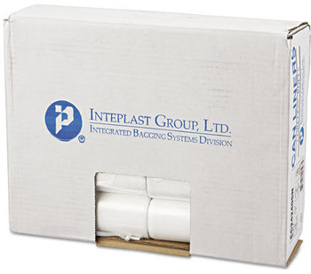 Inteplast Group High-Density Commercial Can Liners,  Perforated Roll, 10gal, 24 x 24, Natural, 1000/Carton