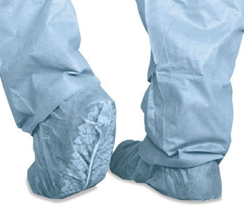 Medline Polypropylene Non-Skid Shoe Covers,  Large, Blue, 100/Box