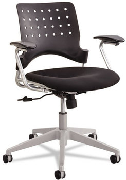 Safco® Reve™ Square Back Task Chair Supports 250lb, 18" - 22.5" High Black Seat, Silver Base, Ships in 1-3 Business Days