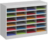 A Picture of product SAF-9211GRR Safco® E-Z Stor® Literature Organizers with Steel Frames and Shelves,  24 Sections, 37 1/2 x 12 3/4 x 25 3/4, Gray