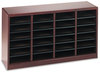 A Picture of product SAF-9311MH Safco® E-Z Stor® Wood Literature Organizers,  24 Sections, 40 x 11 3/4 x 23, Mahogany