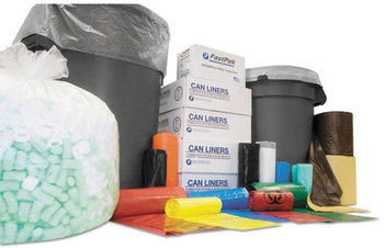 Inteplast Institutional Low-Density Can Liners,  7-10 gal, .35 mil, 24 x 24, Black, 1000/CT