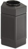 A Picture of product SAF-9485BL Safco® Canmeleon Indoor/Outdoor Pentagon Receptacle,  Pentagon, Polyethylene, 30gal, Black