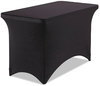 A Picture of product ICE-16511 Iceberg Stretch-Fabric Table Cover,  Polyester/Spandex, 24" x 48", Black