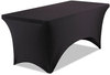 A Picture of product ICE-16521 Iceberg Stretch-Fabric Table Cover,  Polyester/Spandex, 30" x 72", Black