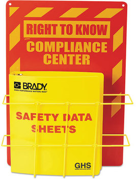 LabelMaster® HCS/GHS SDS Compliance Center,  14 x 20, Yellow/Red