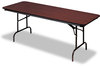 A Picture of product ICE-55224 Iceberg Premium Wood Laminate Folding Table,  Rectangular, 72w x 30d x 29h, Mahogany