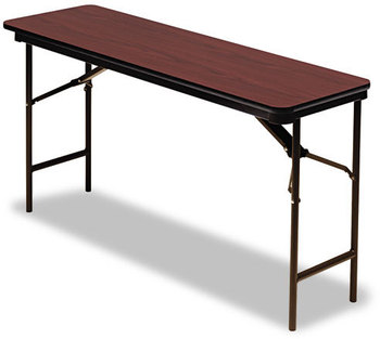 Iceberg Premium Wood Laminate Folding Table,  Rectangular, 60w x 18d x 29h, Mahogany