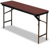 A Picture of product ICE-55274 Iceberg Premium Wood Laminate Folding Table,  Rectangular, 60w x 18d x 29h, Mahogany