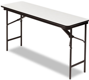 Iceberg Premium Wood Laminate Folding Table,  Rectangular, 60w x 18d x 29h, Gray/Charcoal