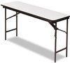 A Picture of product ICE-55277 Iceberg Premium Wood Laminate Folding Table,  Rectangular, 60w x 18d x 29h, Gray/Charcoal