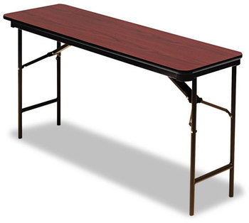 Iceberg Premium Wood Laminate Folding Table,  Rectangular, 72w x 18d x 29h, Mahogany