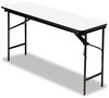 A Picture of product ICE-55287 Iceberg Premium Wood Laminate Folding Table,  Rectangular, 72w x 18d x 29h, Gray/Charcoal