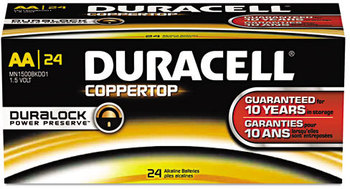 Duracell® CopperTop® Alkaline Batteries with Duralock Power Preserve™ Technology,  AA, 144/CT